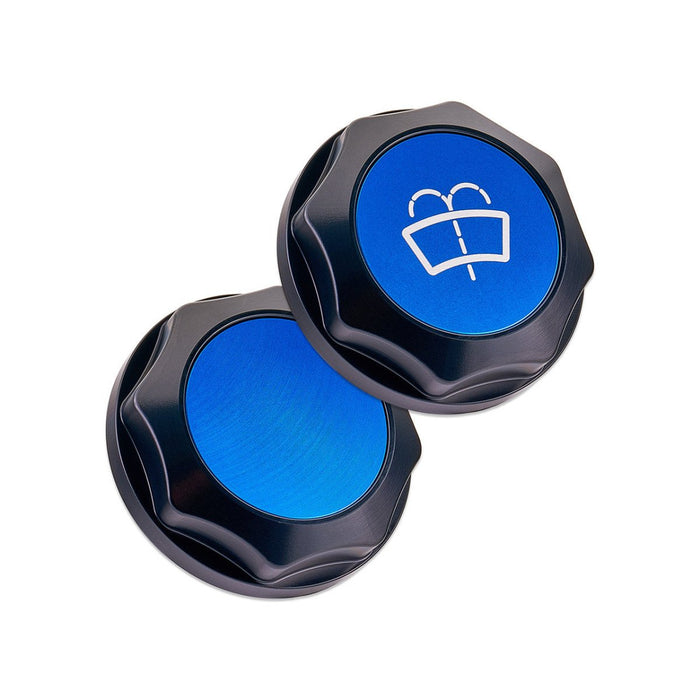 IAG Performance Revolve Washer Fluid Reservoir Cap Black w/ Blue Accent 2002 - 2024 WRX / 2004 - 2021 STI / 2013 - 2024 BRZ / 2005 - 2009 Legacy GT / 2004 - 2008 Forester XT - IAG - ACC - 5305BKBL - Subimods.com