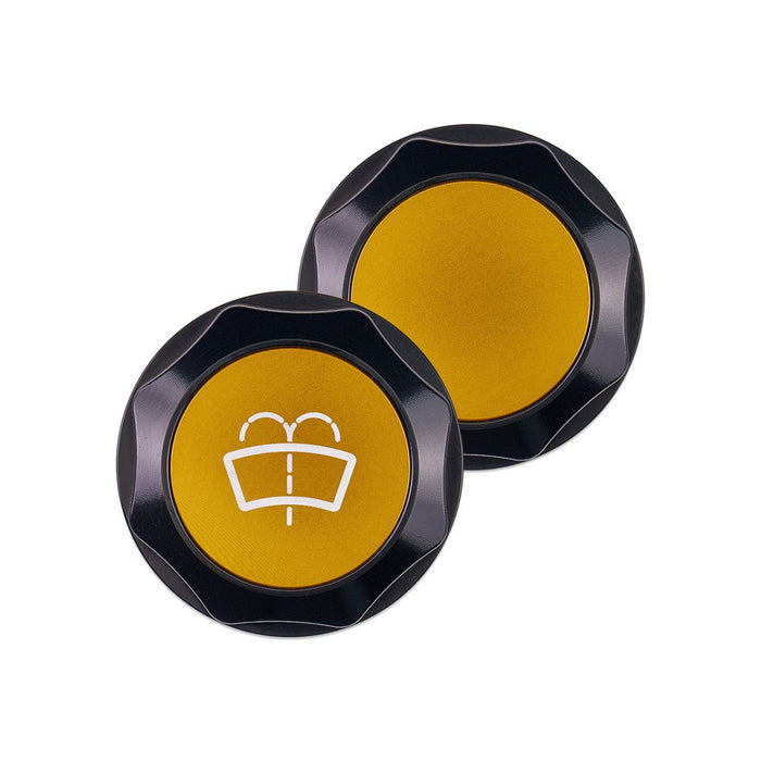 IAG Performance Revolve Washer Fluid Reservoir Cap Black w/ Gold Accent 2002 - 2024 WRX / 2004 - 2021 STI / 2013 - 2024 BRZ / 2005 - 2009 Legacy GT / 2004 - 2008 Forester XT - IAG - ACC - 5305BKGD - Subimods.com