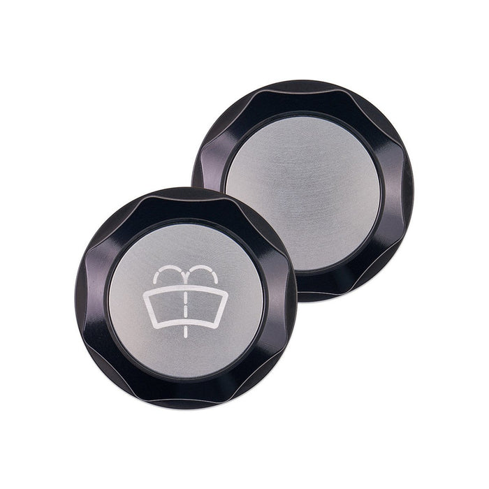 IAG Performance Revolve Washer Fluid Reservoir Cap Black w/ Silver Accent 2002 - 2024 WRX / 2004 - 2021 STI / 2013 - 2024 BRZ / 2005 - 2009 Legacy GT / 2004 - 2008 Forester XT - IAG - ACC - 5305BKSL - Subimods.com