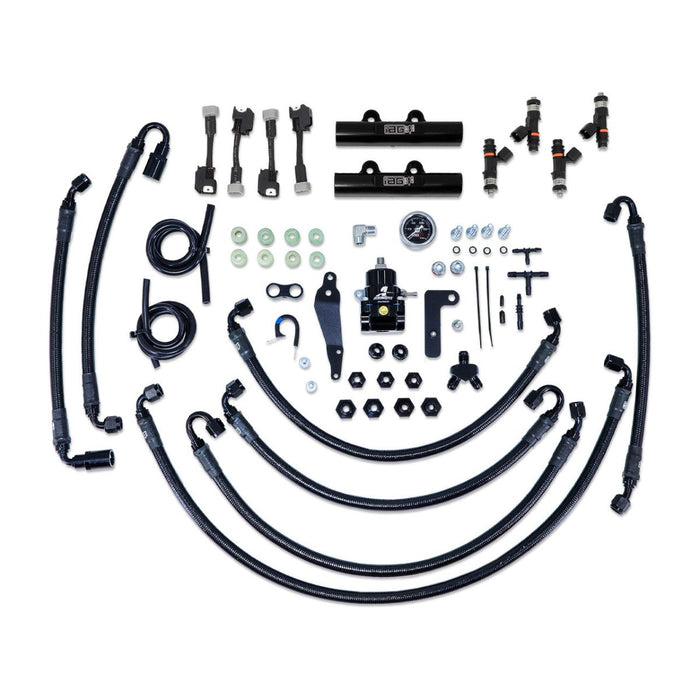 IAG PTFE Flex Fuel System Kit w/ Lines, Rails, FPR and FIC 1000cc Injectors 08 - 14 WRX / 08 - 21 STI - IAG-AFD-2340BK - Subimods.com