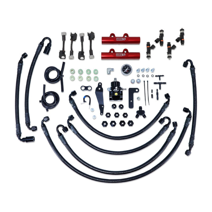 IAG PTFE Flex Fuel System Kit w/ Lines, Rails, FPR and FIC 1000cc Injectors 08 - 14 WRX / 08 - 21 STI - IAG-AFD-2340RD - Subimods.com