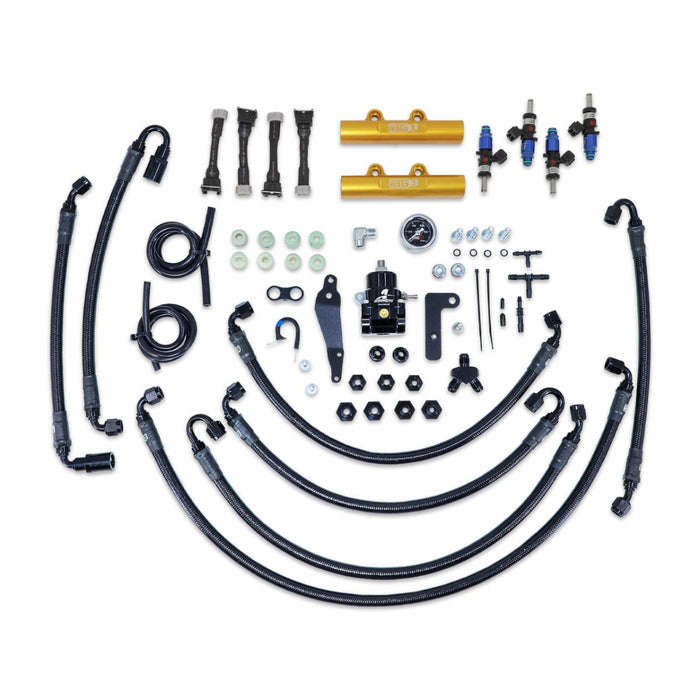 IAG PTFE Flex Fuel System Kit w/ Lines, Rails, FPR and FIC 1200cc Injectors 08 - 14 WRX / 08 - 21 STI - IAG-AFD-2342GD - Subimods.com