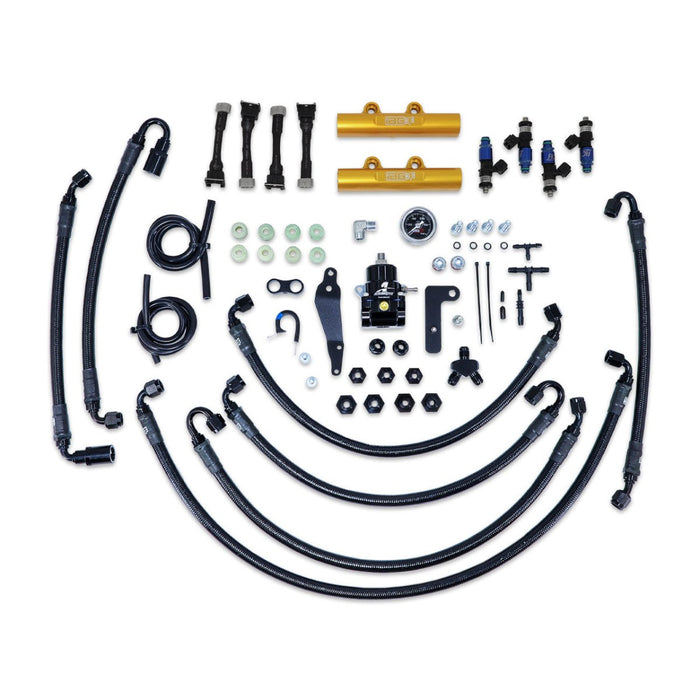 IAG PTFE Flex Fuel System Kit w/ Lines, Rails, FPR and FIC 1650cc Injectors 08 - 14 WRX / 08 - 21 STI - IAG-AFD-2344GD - Subimods.com