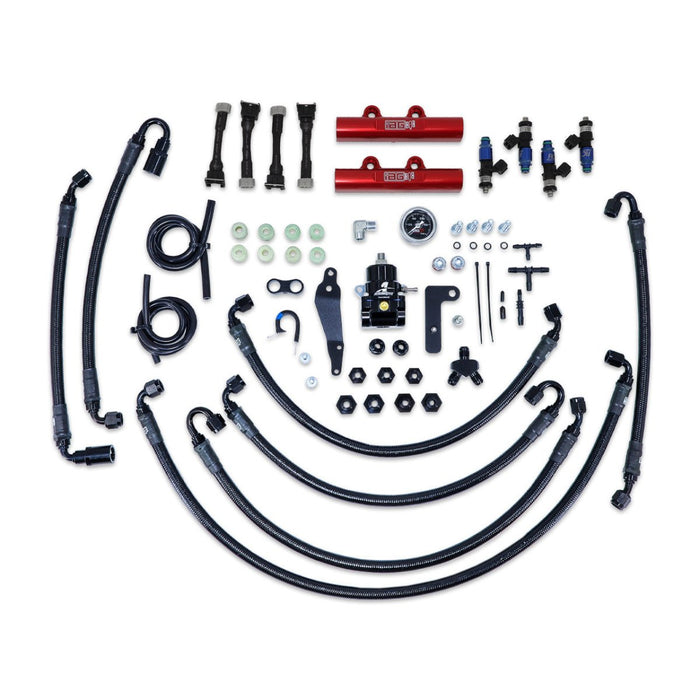 IAG PTFE Flex Fuel System Kit w/ Lines, Rails, FPR and FIC 1650cc Injectors 08 - 14 WRX / 08 - 21 STI - IAG-AFD-2344RD - Subimods.com