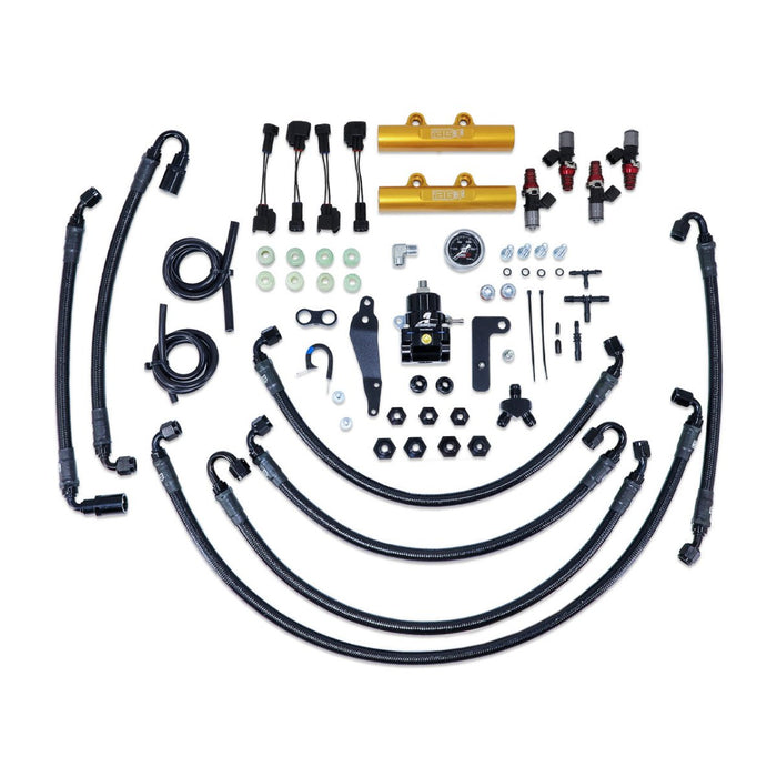 IAG PTFE Flex Fuel System Kit w/ Lines, Rails, FPR and ID 1300cc Injectors 08 - 14 WRX / 08 - 21 STI - IAG-AFD-2322GD - Subimods.com