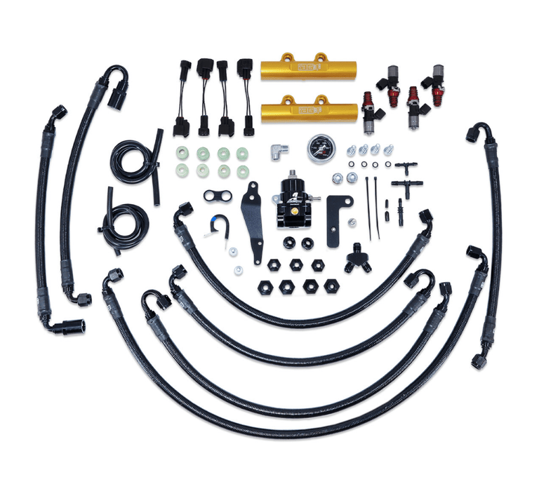 IAG PTFE Flex Fuel System Kit w/ Lines, Rails, FPR and ID 1750cc Injectors 2008 - 2014 WRX / 2008 - 2021 STI - IAG - AFD - 2325RD - Subimods.com