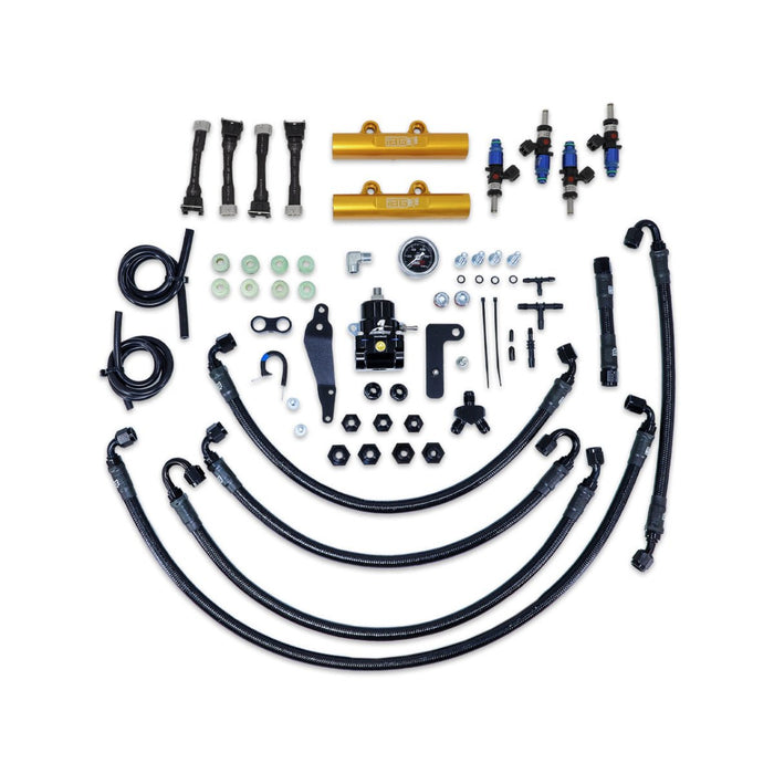 IAG PTFE Fuel System Kit w/ Lines, Rails, FPR and FIC 1200cc Injectors 2008 - 2014 WRX / 2008 - 2021 STI - IAG-AFD-2332GD - Subimods.com
