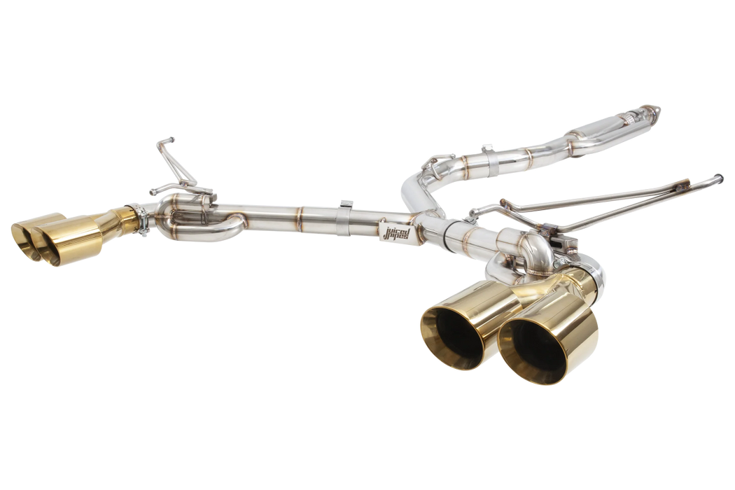 Juiced Pipes 3" Cat Back Exhaust Gold Tips 2015 - 2025 WRX / 2015 - 2021 STI - JPSWRXG - Subimods.com