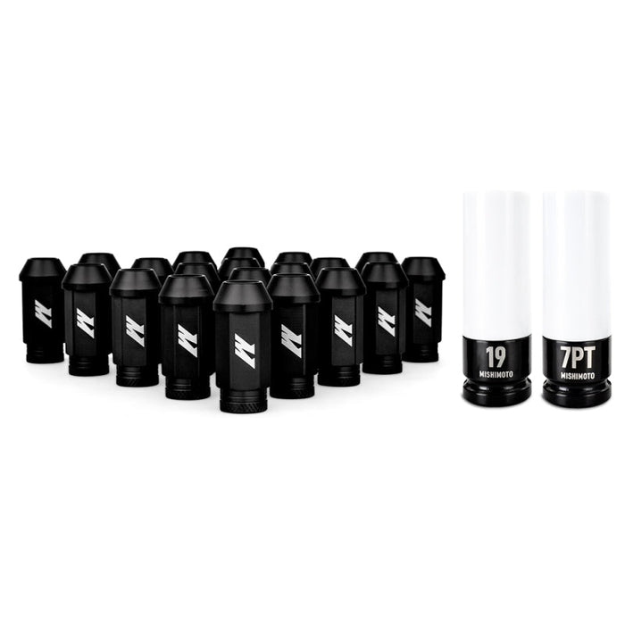 Mishimoto Aluminum Locking Lug Nuts M12x1.5 20pc Set - Black - MMLG-15-20LBK - Subimods.com