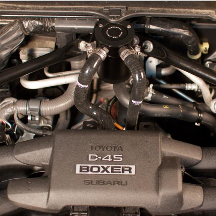 Mishimoto Baffled Oil Catch Can Black PCV Side 2013 - 2021 BRZ / 2013 - 2016 FRS / 2017 - 2021 GT86 - MMBCC-BRZ-13PBE - Subimods.com