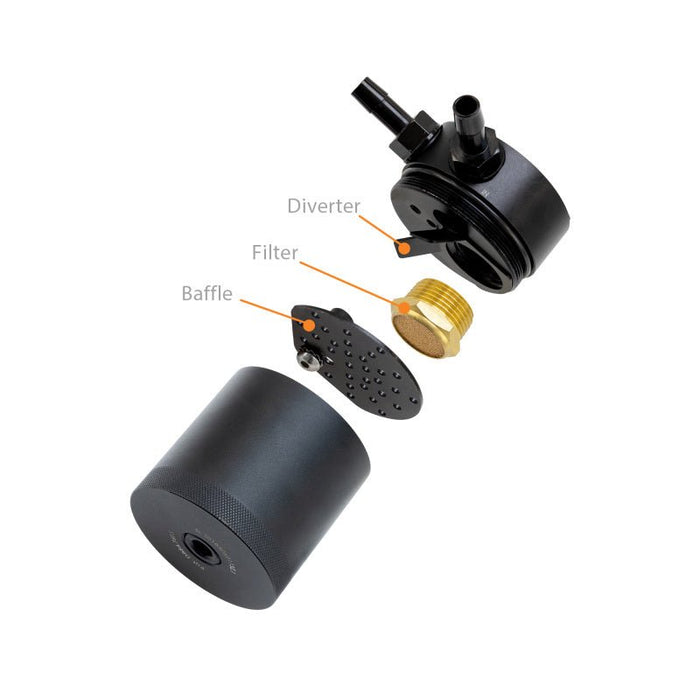Mishimoto Baffled Oil Catch Can Kit PCV Side 16 - 21 Honda Civic 1.5L Turbo - Black - MMBCC-CIV-16PBE - Subimods.com