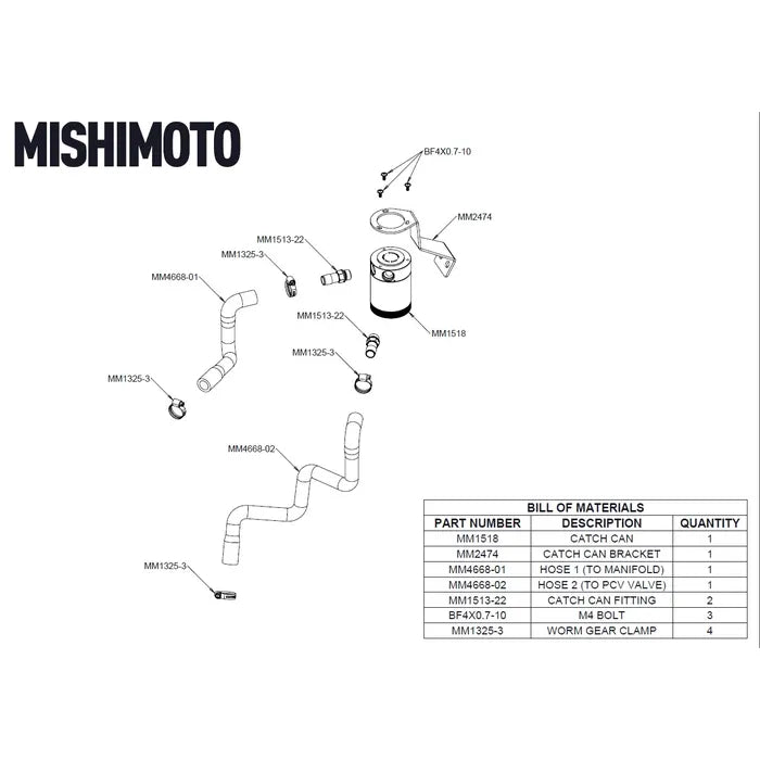 Mishimoto Baffled Oil Catch Can System PCV Side 2022 - 2024 BRZ / 2022 - 2024 GR86 - MMBCC-BRZ-22 - Subimods.com