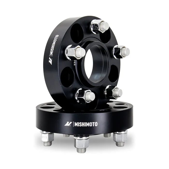 Mishimoto Black Wheel Spacer Pair 25mm / 5x100 - MMWS-008-250BK - Subimods.com