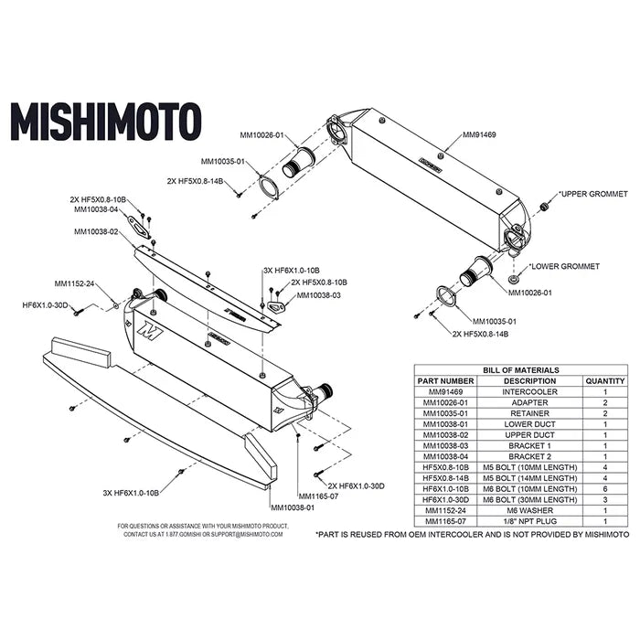 Mishimoto Performance Intercooler Black 2023 - 2025 Toyota GR Corolla - MMINT - GRC - 23BK - Subimods.com