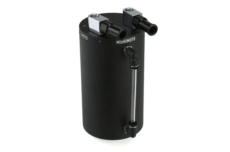 Mishimoto Universal Aluminum Oil Catch Can Large Black - MMOCC-LAWBK - Subimods.com