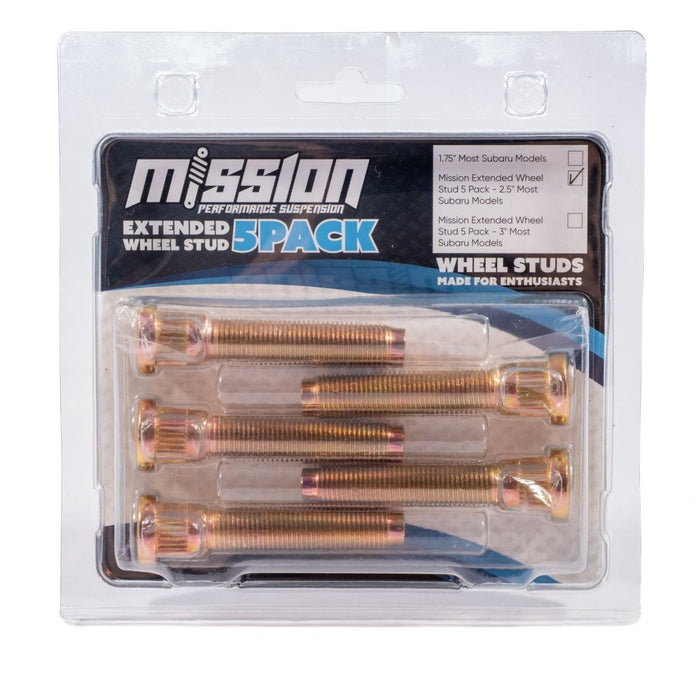 Mission Extended Wheel Stud 5 Pack - 2.5" Most Subaru Models - MIS-1002 - Subimods.com