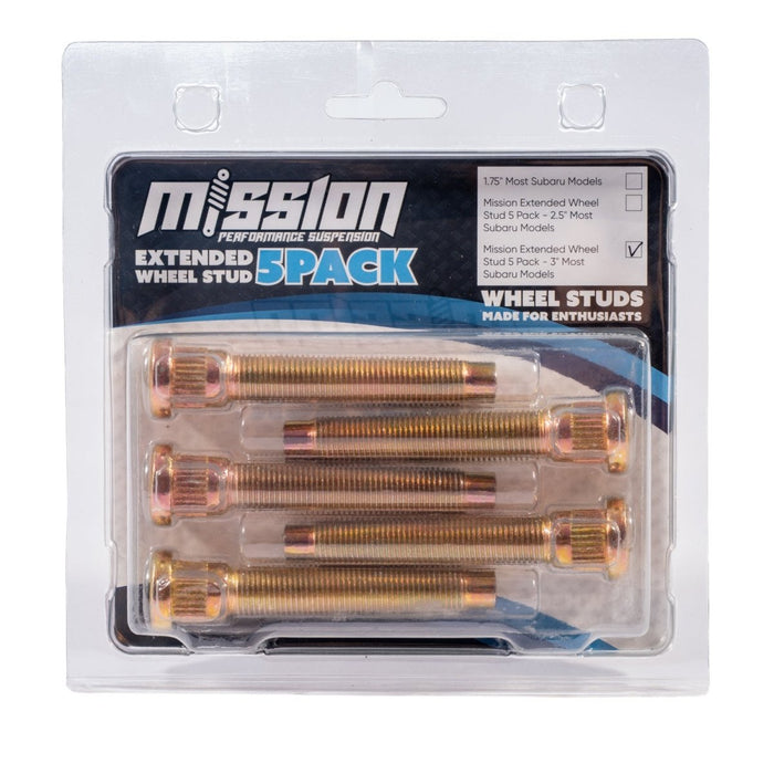 Mission Extended Wheel Stud 5 Pack - 3" Most Subaru Models - MIS-1003 - Subimods.com
