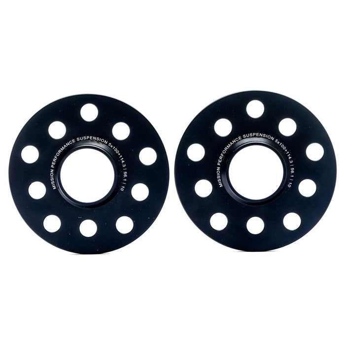 Mission SlimFit Slip On Wheel Spacer Pair 10mm 5x100 / 5x114.3 Anodized Black - MIS-WSS5b5hX61/10-56.1 - Subimods.com
