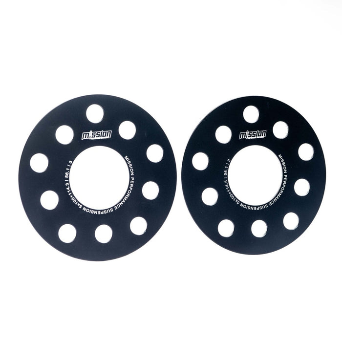 Mission SlimFit Slip On Wheel Spacer Pair 3mm 5x100 / 5x114.3 Anodized Black - MIS-ETS5b5hX60/3-56.1 - Subimods.com
