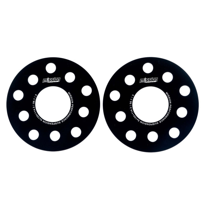 Mission SlimFit Slip On Wheel Spacer Pair 3mm 5x100 / 5x114.3 Anodized Black - MIS-ETS5b5hX60/3-56.1 - Subimods.com