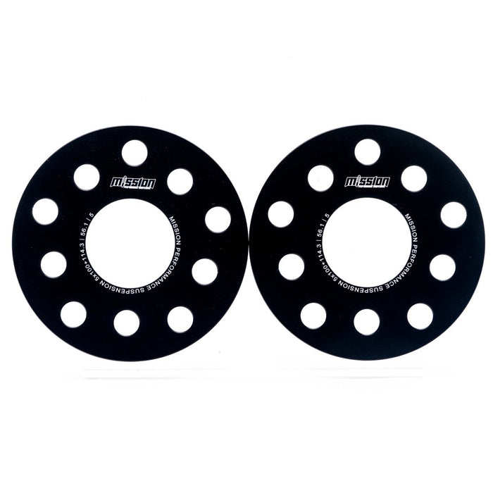 Mission SlimFit Slip On Wheel Spacer Pair 5mm 5x100 / 5x114.3 Anodized Black - MIS-ETS5b5hX60/5-56.1 - Subimods.com