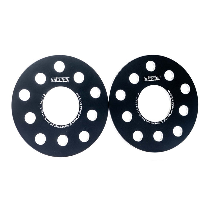 Mission SlimFit Slip On Wheel Spacer Pair 8mm 5x100 / 5x114.3 Anodized Black - MIS-ETS5b5hX60/8-56.1 - Subimods.com