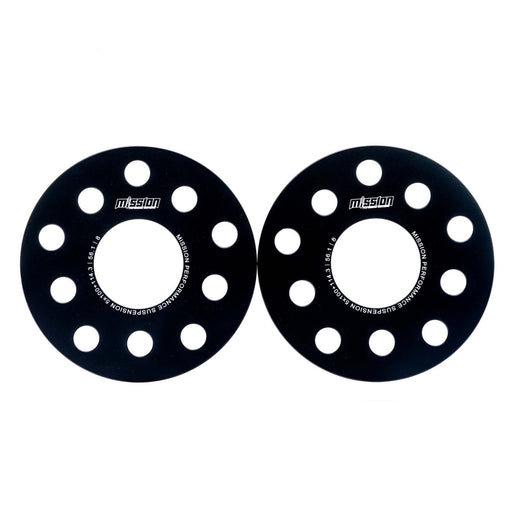 Mission SlimFit Slip On Wheel Spacer Pair 8mm 5x100 / 5x114.3 Anodized Black - MIS-ETS5b5hX60/8-56.1 - Subimods.com