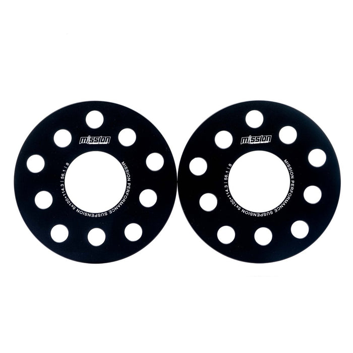Mission SlimFit Slip On Wheel Spacer Pair 8mm 5x100 / 5x114.3 Anodized Black - MIS-ETS5b5hX60/8-56.1 - Subimods.com
