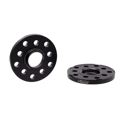 Mission ThickFit Slip On Wheel Spacer Pair 15mm 5x100 / 5x114.3 Anodized Black - MIS-WSS5b5hX61/15-56.1 - Subimods.com
