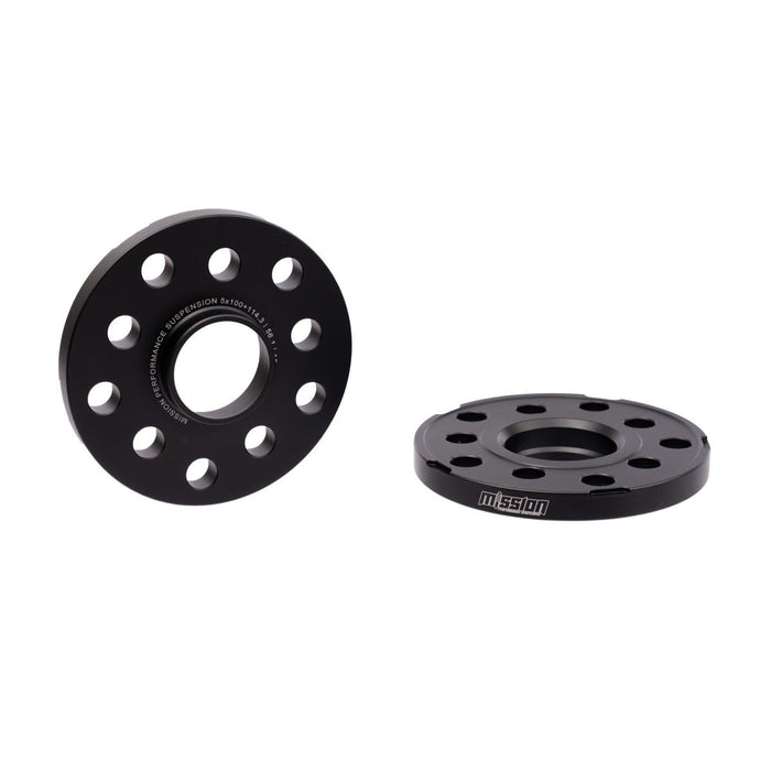 Mission ThickFit Slip On Wheel Spacer Pair 15mm 5x100 / 5x114.3 Anodized Black - MIS-WSS5b5hX61/15-56.1 - Subimods.com