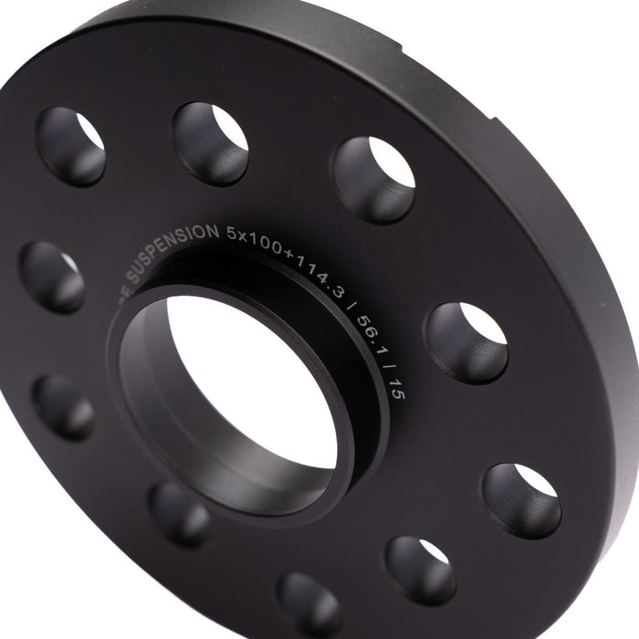 Mission ThickFit Slip On Wheel Spacer Pair 15mm 5x100 / 5x114.3 Anodized Black - MIS-WSS5b5hX61/15-56.1 - Subimods.com