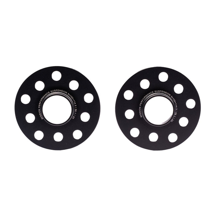 Mission ThickFit Slip On Wheel Spacer Pair 20mm 5x100 / 5x114.3 Anodized Black - MIS-WSS5b5hX61/20-56.1 - Subimods.com