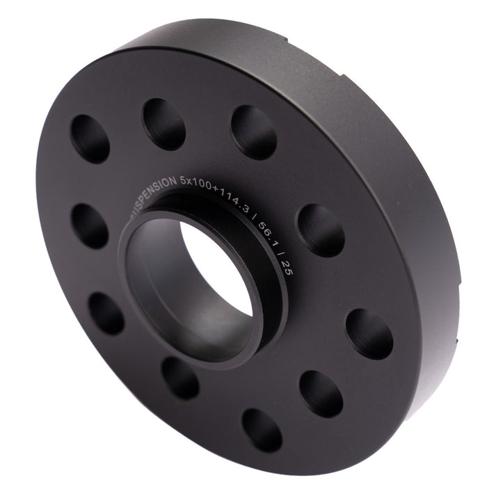 Mission ThickFit Slip On Wheel Spacer Pair 25mm 5x100 / 5x114.3 Anodized Black - MIS-WSS5b5hX61/25-56.1 - Subimods.com