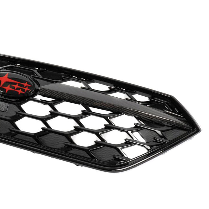 Molded Innovations Gloss Carbon Fiber Front Grill Trim Cover Set 2022-2026 WRX