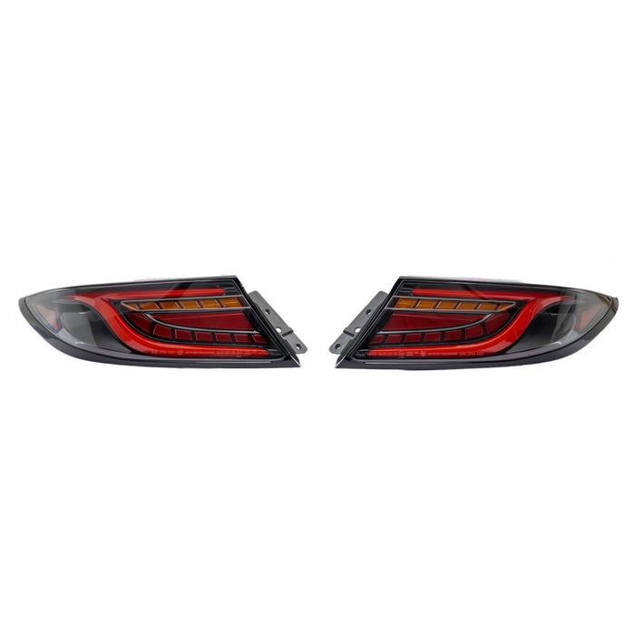 Molded Innovations CS Style Sequential LED Tail Lights Clear Lens w/ Black Base & Red Bar 2022-2026 BRZ / 2022-2026 GR86 - MI-TO2003-CBRAR - Subimods.com