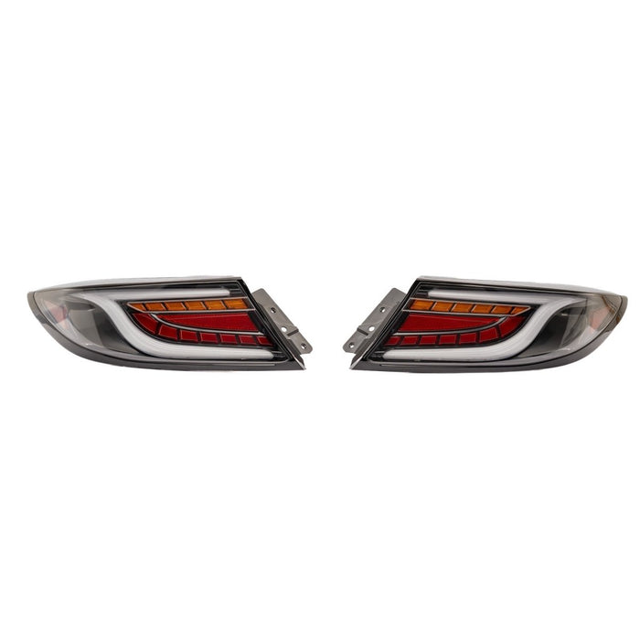 Molded Innovations CS Style Sequential LED Tail Lights Clear Lens w/ Black Base & White Bar 2022-2026 BRZ / 2022-2026 GR86 - MI-TO2003-CBCAR - Subimods.com