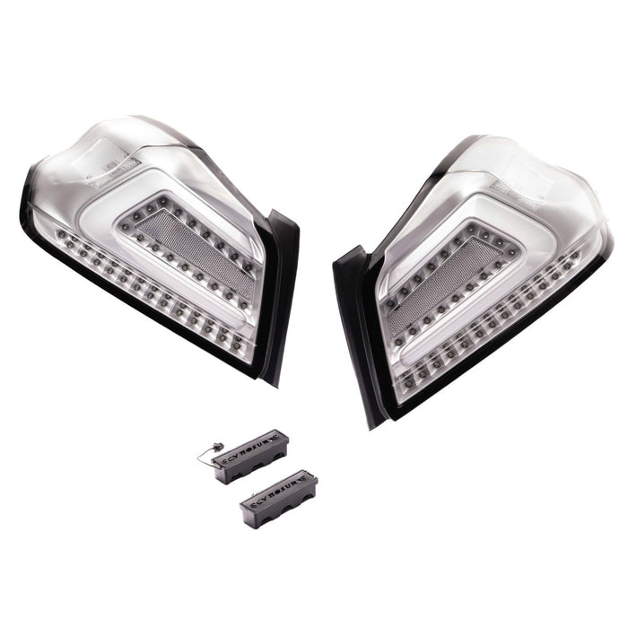 Molded Innovations CS Style Sequential LED Tail Lights Clear Lens w/ Silver Base & White Bar 2015 - 2021 WRX / 2015 - 2021 STI - A-SB-2001-U-CSC - Subimods.com