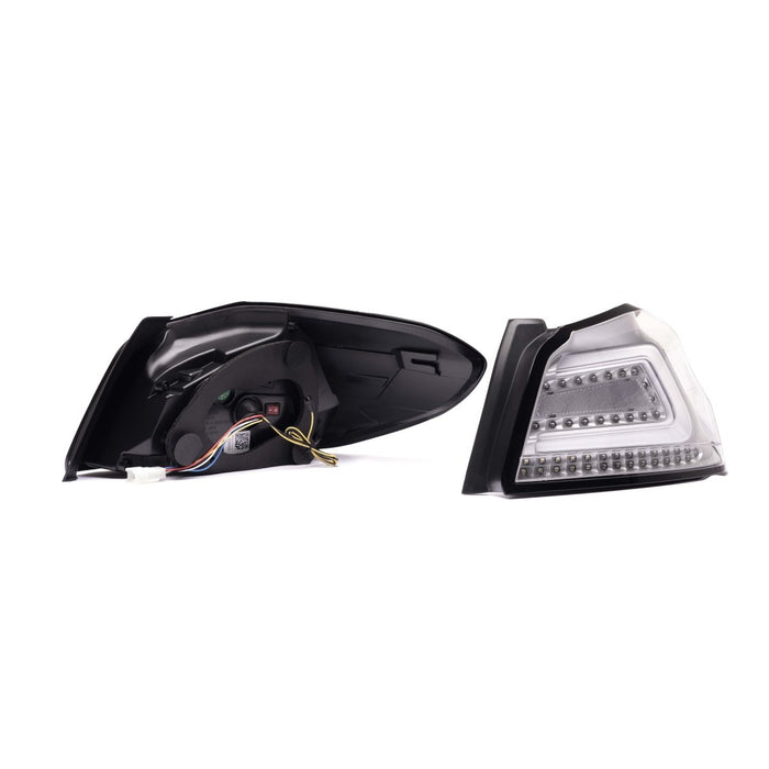 Molded Innovations CS Style Sequential LED Tail Lights Clear Lens w/ Silver Base & White Bar 2015 - 2021 WRX / 2015 - 2021 STI - A-SB-2001-U-CSC - Subimods.com