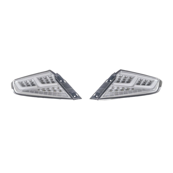 Molded Innovations CS Style Sequential LED Tail Lights Clear Lens w/ Silver Base & White Bar 2022 - 2025 WRX - SB2004-CSCC - Subimods.com