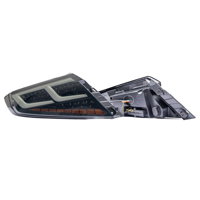 Molded Innovations CS Style Sequential LED Tail Lights Smoke Lens w/ Black Base, White DRL Bar and Amber Turn Signal Reflector 2022-2026 WRX - SB2004-SBCA - Subimods.com
