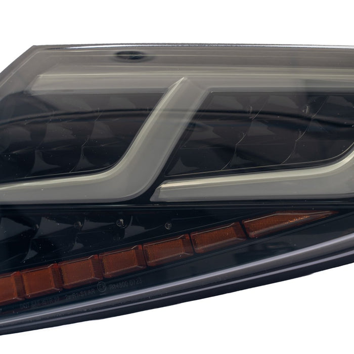 Molded Innovations CS Style Sequential LED Tail Lights Smoke Lens w/ Black Base, White DRL Bar and Amber Turn Signal Reflector 2022-2026 WRX - SB2004-SBCA - Subimods.com