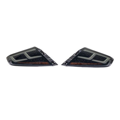 Molded Innovations CS Style Sequential LED Tail Lights Smoke Lens w/ Black Base, White DRL Bar and Amber Turn Signal Reflector 2022-2026 WRX - SB2004-SBCA - Subimods.com