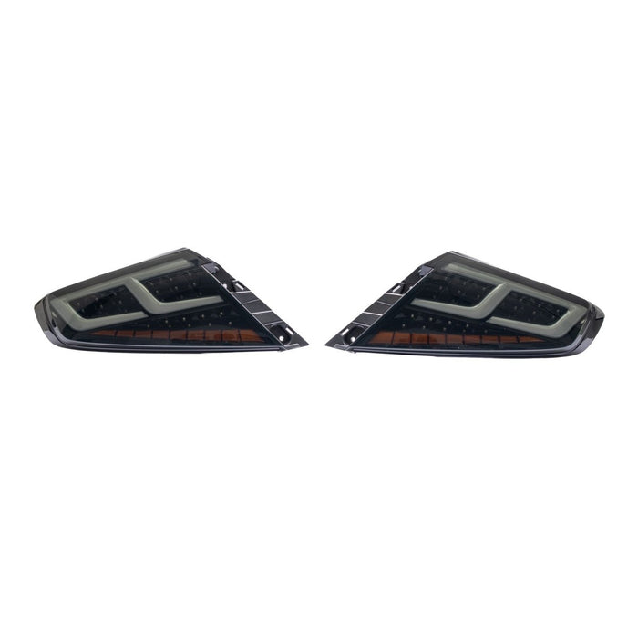 Molded Innovations CS Style Sequential LED Tail Lights Smoke Lens w/ Black Base, White DRL Bar and Amber Turn Signal Reflector 2022-2026 WRX - SB2004-SBCA - Subimods.com