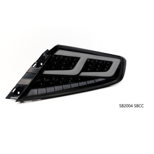 Molded Innovations CS Style Sequential LED Tail Lights Smoke Lens w/ Black Base, White DRL Bar and Clear Turn Signal Reflector 2022 - 2024 WRX - SB2004-SBCC - Subimods.com