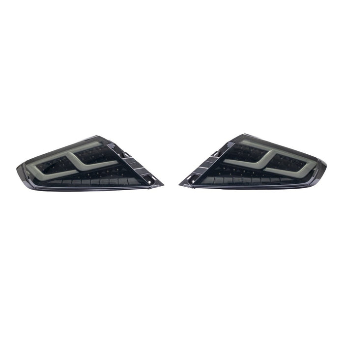 Molded Innovations CS Style Sequential LED Tail Lights Smoke Lens w/ Black Base, White DRL Bar and Clear Turn Signal Reflector 2022-2026 WRX - SB2004-SBCC - Subimods.com