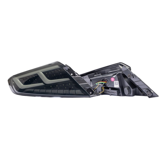 Molded Innovations CS Style Sequential LED Tail Lights Smoke Lens w/ Black Base, White DRL Bar and Clear Turn Signal Reflector 2022-2026 WRX - SB2004-SBCC - Subimods.com