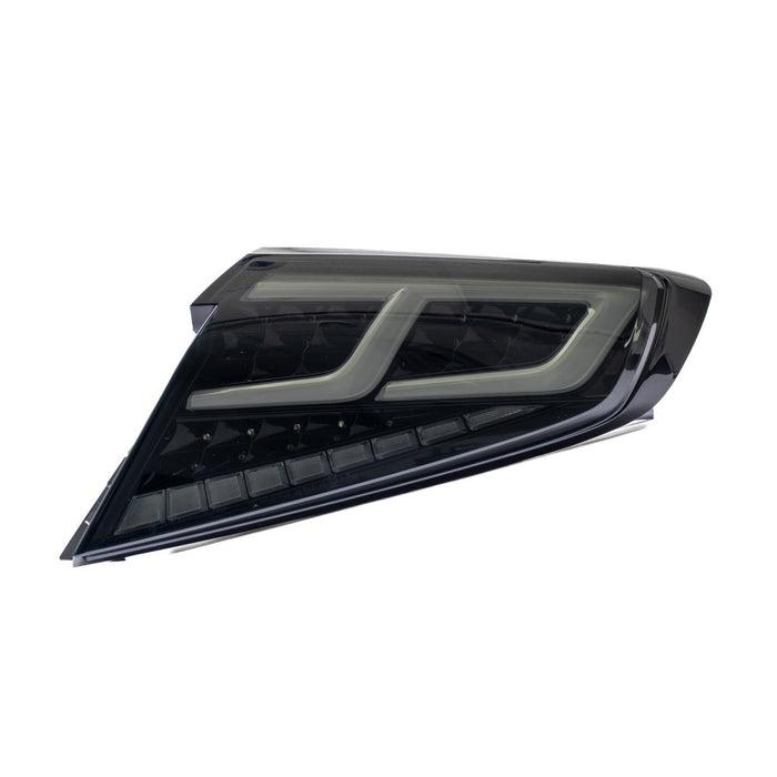 Molded Innovations CS Style Sequential LED Tail Lights Smoke Lens w/ Black Base, White DRL Bar and Clear Turn Signal Reflector 2022-2026 WRX - SB2004-SBCC - Subimods.com