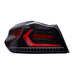 Molded Innovations EVO+ Style Sequential LED Tail Lights Clear Lens w/ Black Base & Red Bar 2015-2021 WRX / 2015-2021 STI - MI15-WRXTLEVO-CBR - Subimods.com