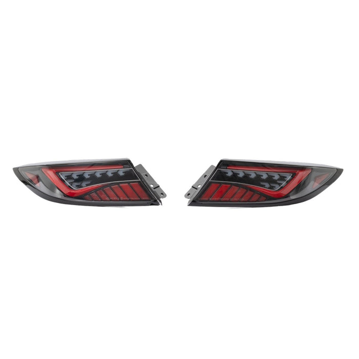 Molded Innovations EVO+ Style Sequential LED Tail Lights Clear Lens w/ Black Base & Red Bar 2022-2026 BRZ / 2022-2026 GR86 - MI-SB2003-CBRCR - Subimods.com