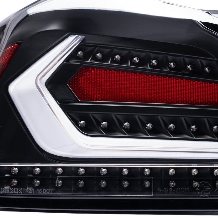 Molded Innovations EVO+ Style Sequential LED Tail Lights Clear Lens w/ Black Base & White Bar 2015-2021 WRX / 2015-2021 STI - MI15-WRXTLEVO-CBW - Subimods.com